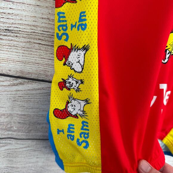 Retro PDX Green Eggs and Ham Dr. Seuss Cycling Jersey Adult Large Red Yellow - Picture 6 of 12